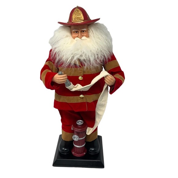 Fireman Santa Fire Hose Hydrant Christmas Firefighter Decor - Picture 8 of 13